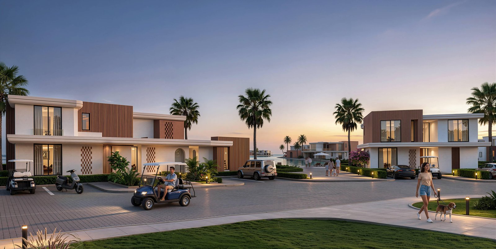 Bloom Island Ogami lagoon-front luxury homes with sunlit architecture and serene Japanese-inspired coastal living on Egypt’s North Coast